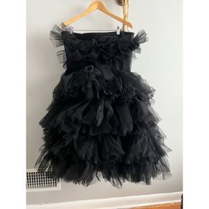 Custom Black Strapless Tulle Dress
